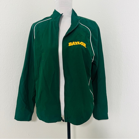 Russell Athletic Baylor Women’s Large Inner Mesh Green Full Zip Jacket EUC - Picture 1 of 8